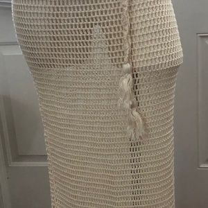 NEW FLOOK X Free People brooke tassel crochet maxi skirt Size XS